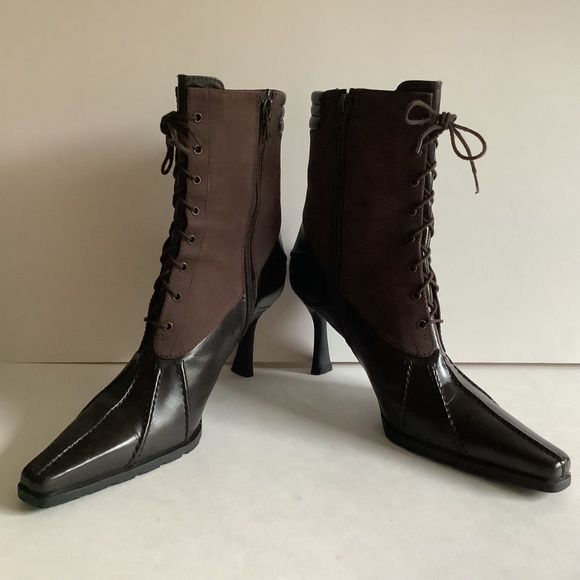 Stuart Weitzman Boots Womens 8 AA Brown Leather Witch Cosplay Steampunk NWOB - Picture 8 of 9